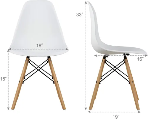Miniatura 3 de GOFLAME DSW - Sillas de comedor, sillas de plástico con patas de madera, sillas sin brazos de estilo moderno para sala de estar, cocina, dormitorio