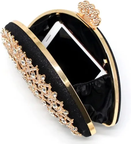 Miniatura 2 de Bolso de noche para mujer bolso de noche de cristal de metal dorado bolso de mano para mujer bolso de fiesta de boda color A talla única talla única