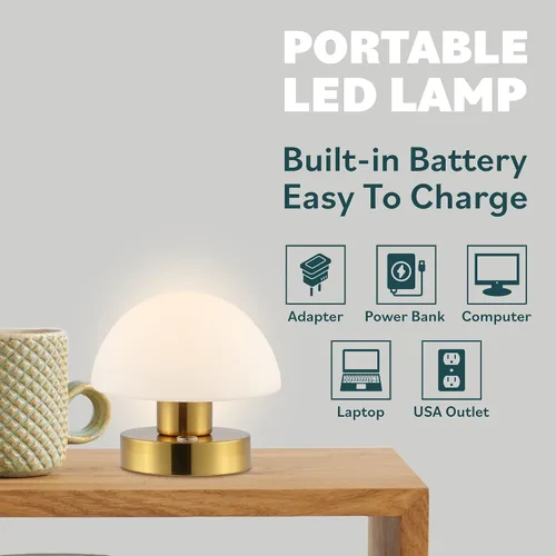 Miniatura 5 de JONATHAN Y JYL7113B Zoe - Lámpara de mesa LED integrada recargable de hierro moderna minimalista de 5.75 pulgadas, lámpara de mesa de noche