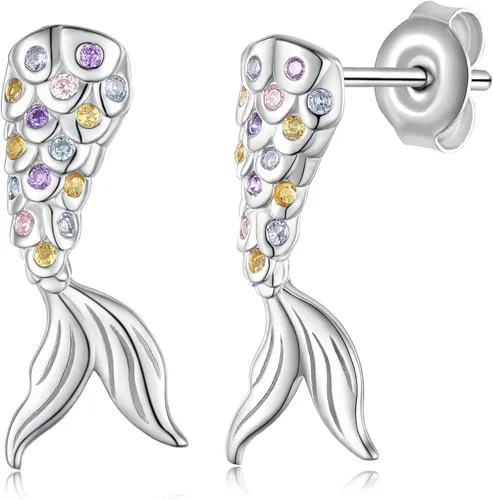 Aretes de plata de ley 925 para mujer diseño de animales lindos para amantes de los animales regalos de joyería para mujeres mamá hija esposa Plata