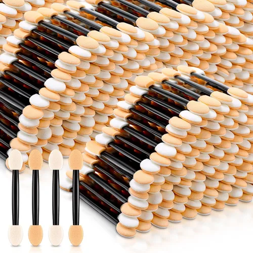 Mifoci 1000 aplicadores de sombra de ojos, aplicadores de esponja desechables de doble cara para sombra de ojos, cepillo de sombra de ojos para Negro