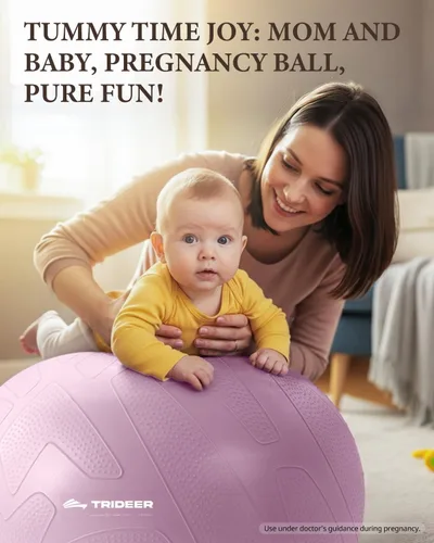 Miniatura 9 de Trideer - Pelota de embarazo y parto de 1.7 mm extragruesa para yoga, maternidad, parto, ejercicio, fisioterapia, recuperación - Incluye guía