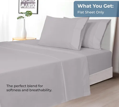 Miniatura 48 de Royale Linens Sábana encimera de tamaño individual XL 100% Algodón Orgánico – Super suave – Sábanas superiores de percal – Sábana encimera