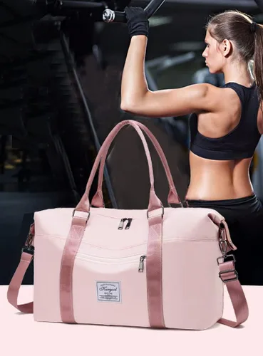 Miniatura 2 de Bolsa de gimnasio con bolsillo húmedo, bolsa de viaje plegable para mujer, bolsa de viaje impermeable para viajes, gimnasio, yoga