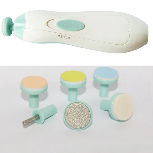 Miniatura 5 de Safe - Lima de uñas eléctrica para bebés, cortador de uñas para recién nacidos, niños pequeños con luz LED, azul claro y verde