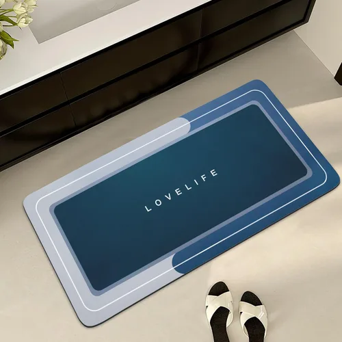 Miniatura 14 de Tapete de baño de goma de secado rápido, absorbente, antideslizante, delgado, de secado instantáneo, tapete mágico de baño para el piso del baño