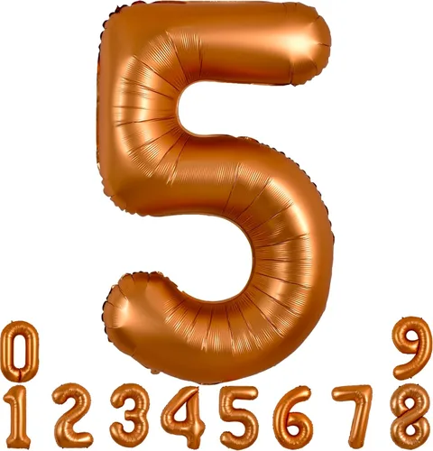 Miniatura 144 de TONIFUL 40 Inch Pastel Blue Number 8 Foil Balloons Large Mylar Foil Digital 8 Balloons for 8th Birthday, Gender Neutral Party, Baby Shower, Oro rosa