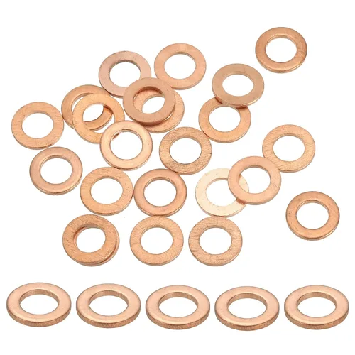 Miniatura 26 de PATIKIL Anilla de arandela de cobre M4, 25 piezas, 4mm ID 8mm OD 1mm de espesor, arandela plana métrica de sello de cobre para tornillos, pernos