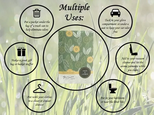 Miniatura 3 de Simplicity Scents - Paquete de 6 sobres perfumados de salvia y cítricos, para uso diario, bolsas perfumadas de larga duración, fragancia