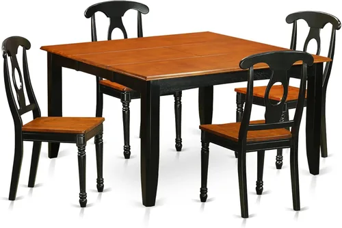 Miniatura 9 de East West Furniture PFKE5-BCH-LC - Juego de comedor de 5 piezas para 4 personas, incluye una mesa de comedor cuadrada con hoja de mariposa y 4