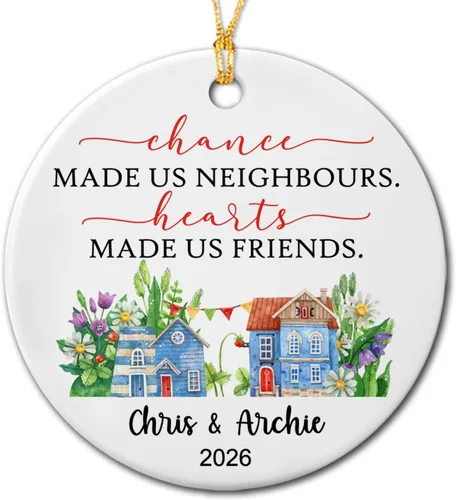 Miniatura 18 de Adornos de cerámica personalizados para los mejores amigos están atados con cuerdas de corazón, adorno personalizado de 2 amigos, adorno de buenos