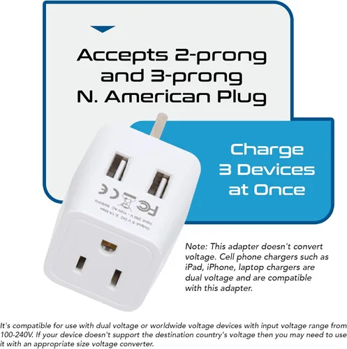 Miniatura 4 de Ceptics UK, Hong Kong, CTU-7-2PK Adaptador de enchufe de viaje para Irlanda con USB dual - Tipo G - Londres - Entrada EE. UU. - Peso ligero