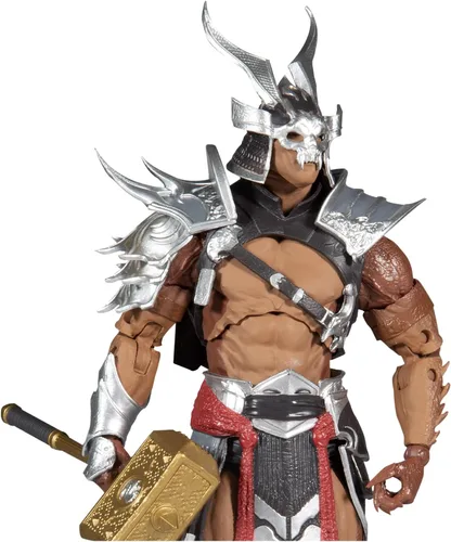Miniatura 5 de McFarlane Toys Mortal Kombat Shao Kahn (Platinum Kahn) Figura de acción de 7 pulgadas con accesorios