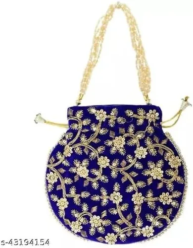 Miniatura 3 de Bolsa de terciopelo bordada para mujer, bolsa con cordón, regalo de boda dorado para mujer