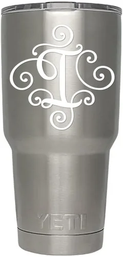 Miniatura 11 de Monogram - Calcomanía troquelada/vinilo adhesivo. Haga clic para opciones de color/letra. Disponible en cuatro colores y todas las letras de la A