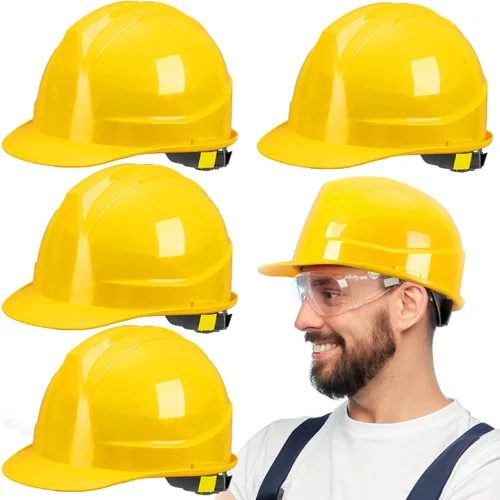 Miniatura 7 de 5 piezas de casco de suspensión blanca estilo gorra de trinquete de construcción para seguridad con almohadilla de algodón para cejas, rejillas