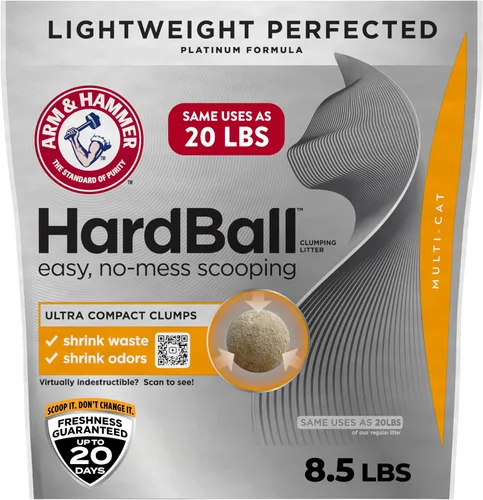 ARM & HAMMER Hardball Arena Ligera de Platino Multi-Gato Aglomerante para Gatos Control de Olores, Fácil Recogida Sin Desorden, Aroma Flor de