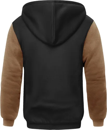 Miniatura 52 de SCODI Sudaderas con capucha para hombre, forro polar pesado, cremallera completa, forro de sherpa grueso, chaqueta con capucha