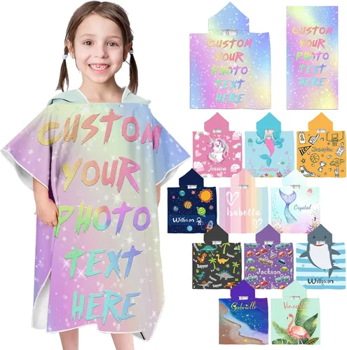 Miniatura 34 de Toallas de playa personalizadas para niños, toallas de playa personalizadas con nombres, regalos personalizados para niños pequeños, niñas