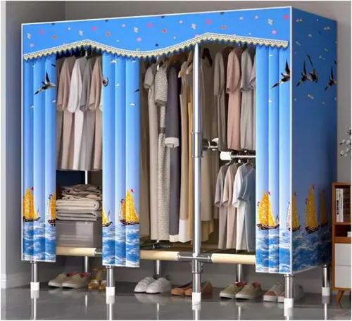Miniatura 20 de Armarios grandes Armario grande de metal de acero Perchero de ropa Armario con riel de ropa Armarios para dormitorio de tela gruesa Armario portátil