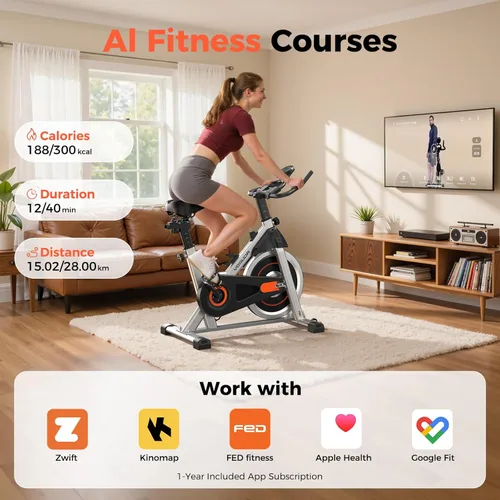 Miniatura 6 de YOSUDA Exercise Bike, Brake Pad Stationary Bike for Home with Exclusive App, Magnetic Indoor Cycling Bike with 300 lb Weight Capacity, Low Noise