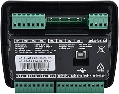 Miniatura 4 de Luqeeg Controlador de generador DSE4510, controlador de generador de pantalla LCD, controlador de grupo electrógeno de parada de arranque