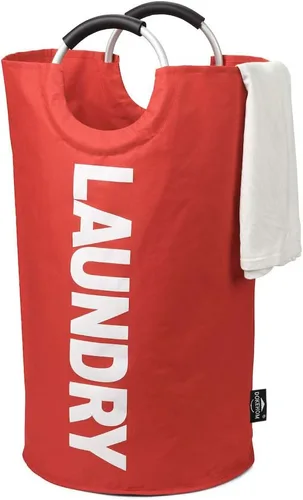 Miniatura 25 de DOKEHOM - Canasta de lavandería extragrande de 125 litros, bolsa de lavandería plegable, canasta de ropa alta y autónoma, contenedor de lavado Beige