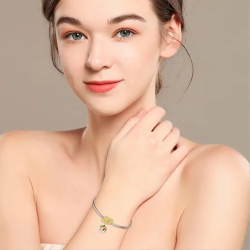 Miniatura 4 de PLATYCO Dije de foto con números 304050 de plata de ley 925 con circonita cúbica, dije de número de foto personalizado para pulseras, collares