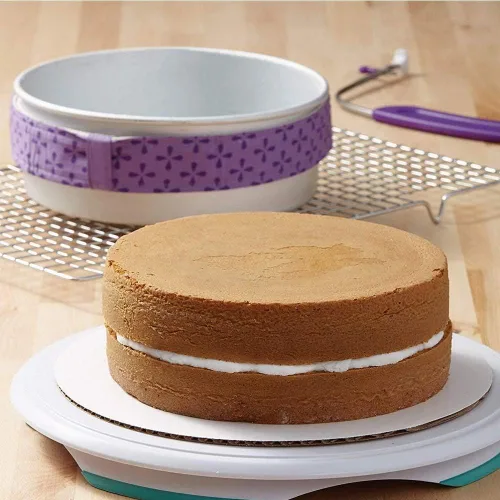 Miniatura 5 de Mity rain Tiras para Amortiguar Bandeja de Pastel de 4 Piezas, Tiras de Algodón Gruesas Superabsorbentes para Hornear, Nivelador de Pastel y 4 pzas