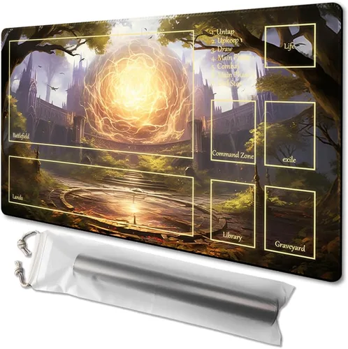 Miniatura 21 de MTG - Tapete de juego tamaño 24 x 14 pulgadas, bolsas de almacenamiento antideslizantes, ideal para entusiastas de los juegos de cartas, tapete