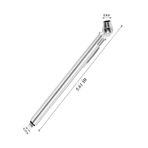 Miniatura 3 de PINKJOY - Medidor de presión de neumáticos tipo lápiz (10-75 PSI) Cuerpo de acero inoxidable y boquilla de metal 3 mediciones para vehículos