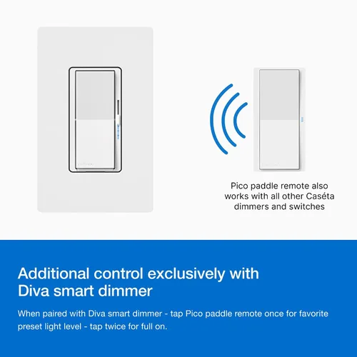 Miniatura 5 de Lutron Paddle Pico - Control remoto para atenuadores/interruptores inteligentes Caseta, control de encendido/apagado, para uso en mesa o montaje