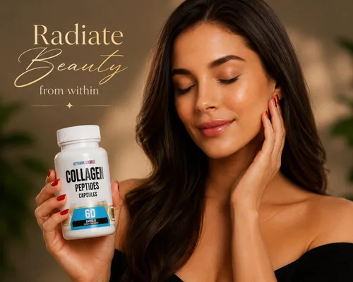 Miniatura 7 de Cápsulas de péptidos de colágeno, 1000 mg, piel y cabello, uñas y soporte articular, 30 porciones