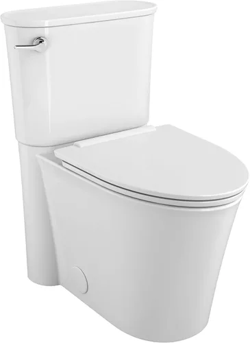 American Standard Studio S - Inodoro alargado de altura derecha con asiento, palanca de viaje a la izquierda, inodoro de alta eficiencia que ahorra