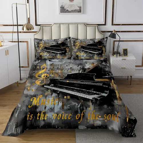 Miniatura 19 de Homewish Theater Cinema Poster Quilt Sets Twin Size,Retro Movie Bedspread Coverlet 2Pcs for Kids Girls Boys Room Decor,Popcorn Quilts Set Movie