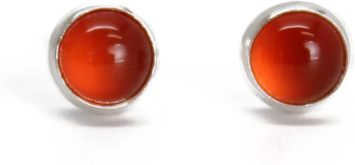 Miniatura 56 de Aretes de tuerca con piedras preciosas para mujeres y niñas, bisel redondo de 0.157 in de plata esterlina 925