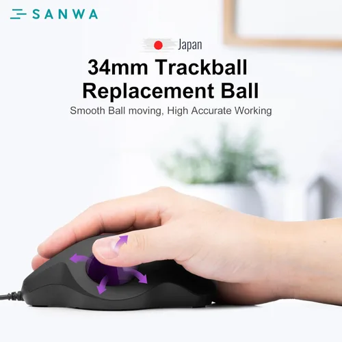 Miniatura 3 de SANWA Bola de seguimiento de 34mm/1.34pulgadas, Bola de repuesto para Logitech M575, M570, MX Ergo, Kensington TB450, TB550, Pro Fit Ergo y otros