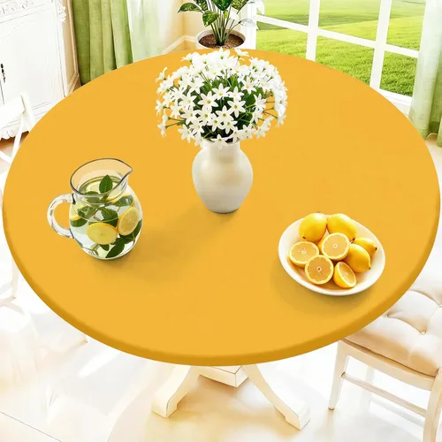 Miniatura 48 de Moosfor Mantel redondo de elastano, elástico ajustable impermeable para mesas de 18 a 24 pulgadas, mantel de picnic elástico lavable para Azul