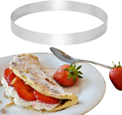 Miniatura 4 de 2 piezas de 8 pulgadas para panqueques, anillo de tortilla, molde de anillo de huevo para asar huevos grandes de acero inoxidable para panqueques