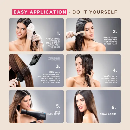 Miniatura 4 de Kativa Anti-Frizz Xtreme Care, tratamiento alisador de uso doméstico con queratina y cupuaçu, reconstruye el cabello dañado y alisa las ondas