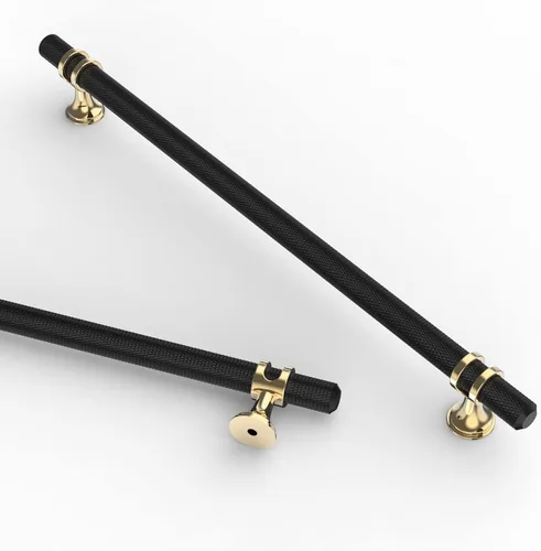 Miniatura 46 de Asidrama - Paquete de 10 manijas para gabinete de cocina de 3 pulgadas (76mm) de color negro mate y bronce champán, tiradores para gabinete