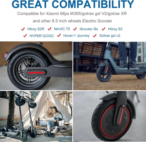 Miniatura 3 de Tubo interior de repuesto de 8.5x2.0 50/75-6.1 Tubo resistente para Gotrax GXL V2 XR Apex XR Xiaomi M365 Pro 2 Hiboy S2 Scooter eléctrico, 8.5 Negro
