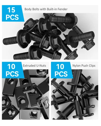 Miniatura 4 de 35 piezas de protección contra salpicaduras para el motor, tornillos de guardabarros del parachoque delantero, retenedores de empuje, clips