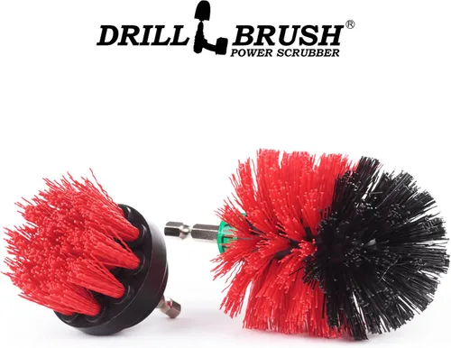 Miniatura 8 de 2 cepillos de limpieza rotativos de cerdas rígidas rojas de tamaño mini para limpiar revestimientos, ladrillos, piedras, chimeneas, cubiertas, Rojo