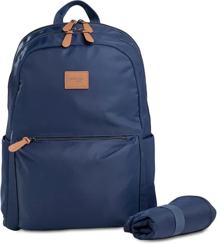 Natemia Mochila para pañales – Bolsa de pañales para bebé resistente al agua con bolsillos, correas para cochecito y cambiador portátil, Gris Gris