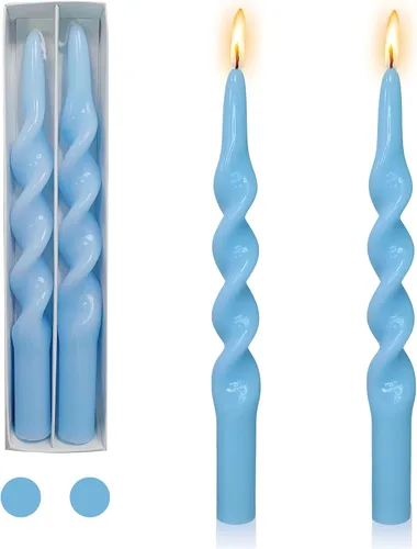 Miniatura 35 de Pink Candlesticks - Juego de 2 velas cónicas en espiral, sin perfume, de 10 pulgadas de largo, velas cónicas sin perfume para decoración del hogar