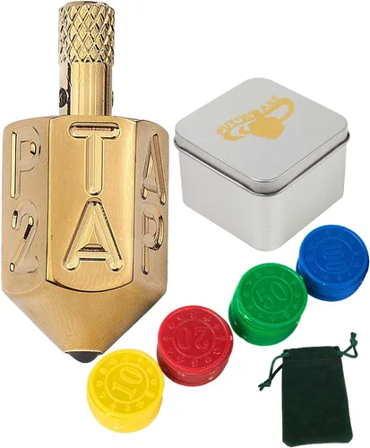 Extguds Juego de dados giratorios para poner y tomar, juego de azar, juego de tipo de dados superiores, latón macizo ANTE-UP (dados de latón)