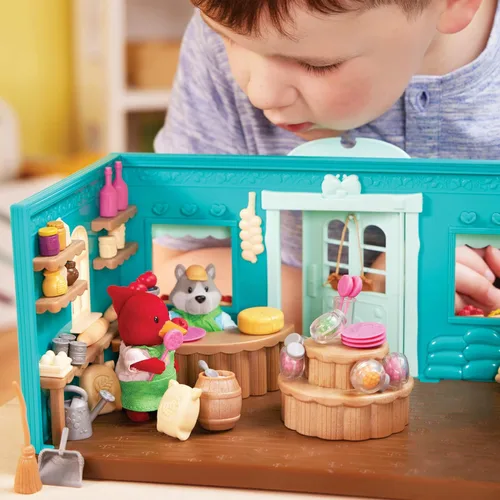 Miniatura 2 de Li'l Woodzeez Pass – the – Pasta Restaurant Playset – Juego de casa de muñecas de 41 piezas con mesa, bancos, comida y accesorios para juegos de rol