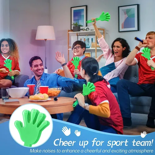 Miniatura 3 de 48 pinzas de mano verde lima de 7.5 pulgadas para hacer ruido, regalos de fiesta, aplausos de plástico, eventos deportivos, pelota, baile