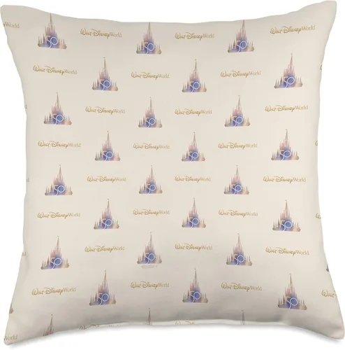 Miniatura 5 de Disney Walt World - Almohada con estampado de castillo del 50 aniversario, 15.7 x 15.7 in, multicolor